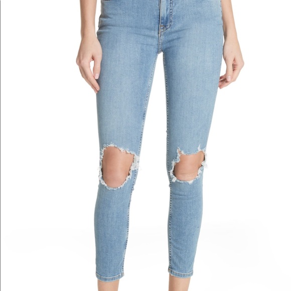 Free People High Rose Busted Knee Jeans - Picture 1 of 2